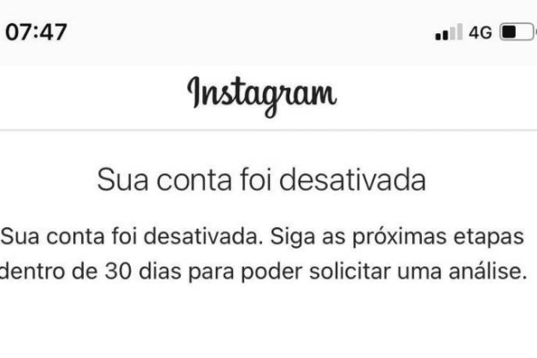 Instagram desativado